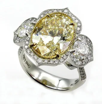 Sølv S925 Farve smykker Ametrine Diamant Akvamarin Ring Bague topas Anillo Oval til Kvinder pierscionki Gemstone Bizuteria Ring