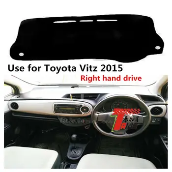Taijs højrestyret Høj Polyester Fiber Anti-UV Bilens Instrumentbræt Dække Mat for Toyota Vitz 2012 2013 2016 2017 Dække