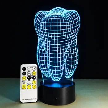Tand 3D-Nat Lys RGB Omskifteligt Humør Lampe LED-Lys DC 5V USB Dekorativ Lampe Med Remote Touch Kontrol Hospital Indretning