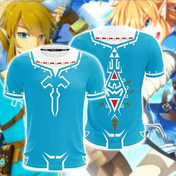 The Legend of Zelda Pust af den Vilde Link T-shirt Hot spil cosplay Halloween Tshirt skræddersyet unisex blå mænd, kvinder T-shirt