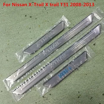 Til Nissan X-Trail X-trail T31 2008-2013 Eksterne dør karmen Rustfrit stål Scuff Plate Bil Bil Styling tilbehør.