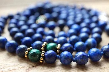 Til Salg Hånd Knyttede Lapis Lazuli Mala Perler 108 Mala Halskæde Meditation Smykker Bøn Halskæde Yoga Smykker Kvast Halskæder