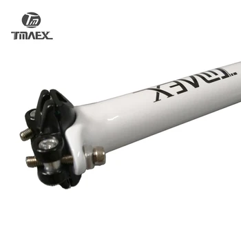 TMAEX - Hvide Logo, Carbon sadelpind Fiber Cykel MTB/Landevej sadelpinden Cykel Dobbelt Søm sadelpinden Seattube 27.2/30.8/31.6*350/400mm