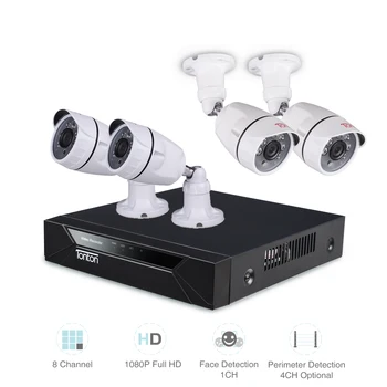 Tonton 8CH 1080P CCTV Sikkerhed Kamera System P2P HDMI H. 264 5-i-1 DVR Video Overvågnings Vandtæt Udendørs Kamera Kit 1TB HDD