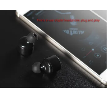 Tvillinger TWS Ægte Trådløse Stereo-Headset Med Mikrofon Håndfri Hovedtelefoner Mini Bluetooth Hovedtelefon Til Android, IOS Mobiltelefoner, Tablet PC