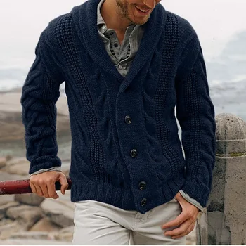 Udenrigshandel Ny Stil til Efteråret og Vinteren Grænseoverskridende Mænd Cardigan Single-Breasted Mode Sweater Stor Størrelse Sweater