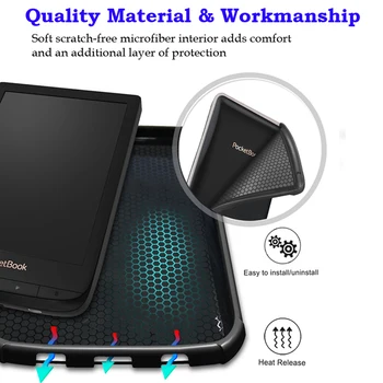 Ultra Slim magnetisk PU Læder Folde dække sagen For pengepung 627/616/632 tilfældet for PocketBook Touch-Lux 4/Basic Lux 2 tilfælde
