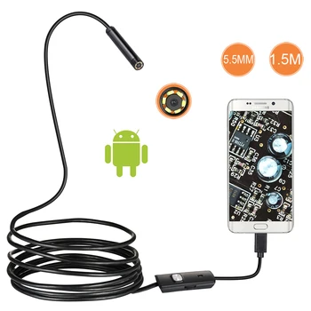 Usb-Android Endoskop til OTG Mobiltelefon 5,5 MM 1M 1,5 M 2M Vandtæt Endoskop, Slange, Rør Kamera Professionel Inspektion Rør