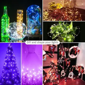 USB LED String Lys Bluetooth-App Control kobbertråd String Lampe Vandtæt Udendørs kulørte Lamper for Christmas Tree Dekoration