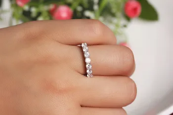 Vecalon Kvindelige Løfte Ring 925 Sterling sølv Bane AAAAA cz Engagement bryllup band Ringe Til Kvinder, Brude Finger Bijou