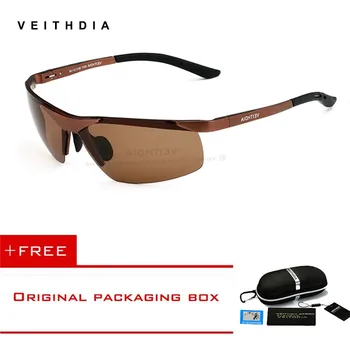 VEITHDIA Aluminium Magnesium Mænds Polariseret Semi-Uindfattede solbriller Sport Mandlige Briller Solbriller Goggle Oculos nuancer For Mænd