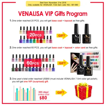 VENALISA 7.5 ml Neglen Gel Polish Farve Diagram Farve 60 Farver til Nail Salon Beauty Uddannelse Farverig Palet af Farver