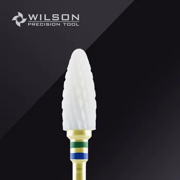 Venstrehåndet Person, der Anvendes-Bullet Shape-Grove-Hvid Keramik(6405401)-WILSON Keramiske Negle Boret & Zirconium-Keramik Dentale Burs