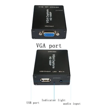 VGA-til-USB-adapter konverter med lyd og video capture-kort 1080p-Drev-gratis high difinition billede quarity