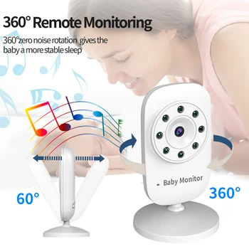 Video babyalarm med Kamera og Lyd - Auto Night Vision,To-Vejs Tale, Temperatur Overvågning, ECO-Tilstand, Vuggeviser, 960ft Udvalg