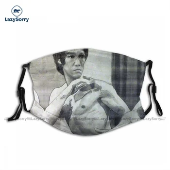 Voksen Søde Bruce Lee Facial Mask Støvtæt Trykt Klud Ansigt Munden Maske Med Filtre