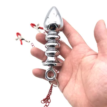 Voksne BDSM Klip på Kæden, der Anvendes til Nippel Klip Fetiche Bundet Anal Plug Pornografisk Voksen Spil Toy