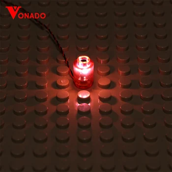 Vonado Led Lys Sæt Til Lego City Street Enkelt lampe, batteri box USB-For lego roterende lys prik 30Cm Creator Hus DIY Legetøj