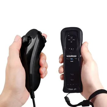 Wireless Gamepad Fjernbetjening indbygget Motion Plus + Nunchuck 2 i 1 Til Nintend Wii-Controller Joysticket Silikone Case