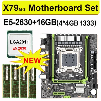X79 M-S 2.0 Bundkort Sæt Med Intel Xeon E5-2630 2.3 GHz CPU 4* 4GB= 16GB DDR3 1333MHz ECC/REG RAM M. 2 SSD 6 core 12 tråde