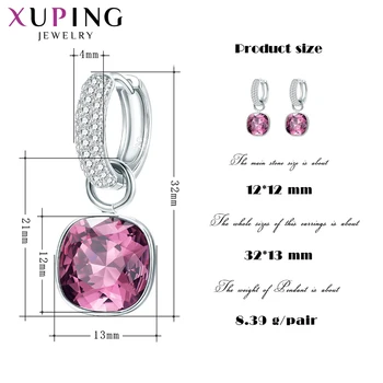 Xuping Smykker Mode Krystaller Drop Øreringe med Høj Kvalitet rhodineret til Kvinder, Mor Gave 20332