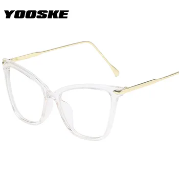 YOOSKE Dame Sexet Kat Øjne Kvinders Brille Ramme Gennemsigtige Overdimensionerede Optisk Nærsynethed Briller Mode Computer-Briller