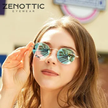 ZENOTTIC Retro Runde Metal Polariserede Solbriller til Mænd, Kvinder Belægning Spejl Kørsel Shades Brillerne UV400 Briller Solbriller