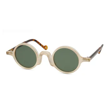 Zerosun Små Runde Solbriller Mandlige Skildpadde Sol Briller til Mænd Brand Janpanese Vintage-Nørd Briller Acetat