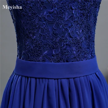 ZJ5120 lilla royal blå Mørk Marineblå V-neck Kjole til Aften i Blonder 2017 Formelle Kjoler til Brudens Mor Kjoler Plus Size