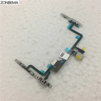 ZONBEMA 10stk Nye Power-kontakten på off Volume Mute Knap, flex Kabel med Metal Beslag Montering Til iPhone 7 7 Plus 4.7