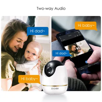 ZOSI 1080P HD 2MP Wifi Wireless IP Security CCTV Kamera til Video-Overvågning IR Night Vision Audio Hjem PTZ babyalarm