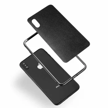 Ægte læder lychee tilbage mærkat phone case for iPhone 7 8 Xs Plus Max antal XR 11 Pro Max antal ckhb-YY aluminiumsramme telefonen sag